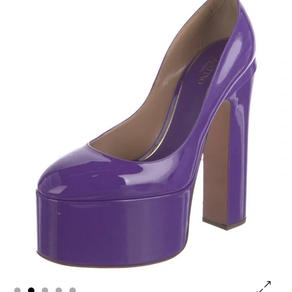 Valentino Glossy Purple Platform Heels - Picture 2 of 4